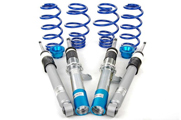 GF150160, Triple-S Schroefset, VW Jetta III 1.4/ TSi/ 1.6/ 2.0/ 2.0T/ DSG/ 1.9TDi veerpootdiameter 50/55 mm!! (Excl.4 Motion) 1KM 08/2005-10/2010, 1105KG max vooraslast, Bij deze set zijn verkorte koppelstangen noodzakelijk, deze zijn los verkrijgbaar.